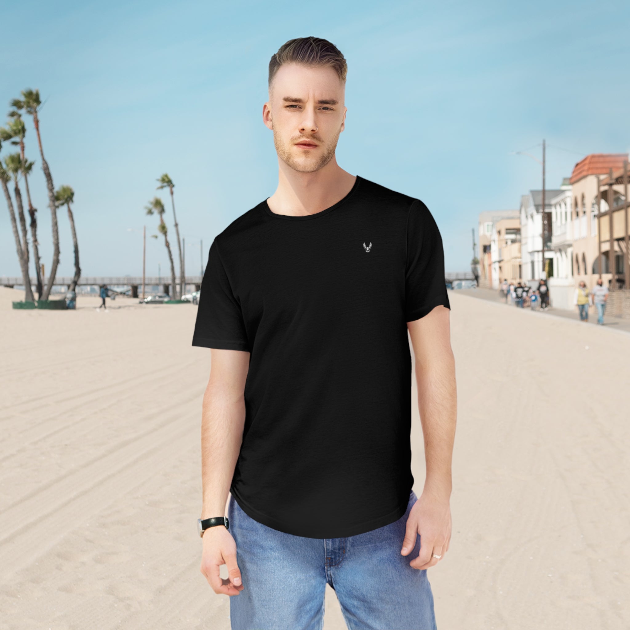 Minimal OWL Chest Jersey— Curved Hem Tee