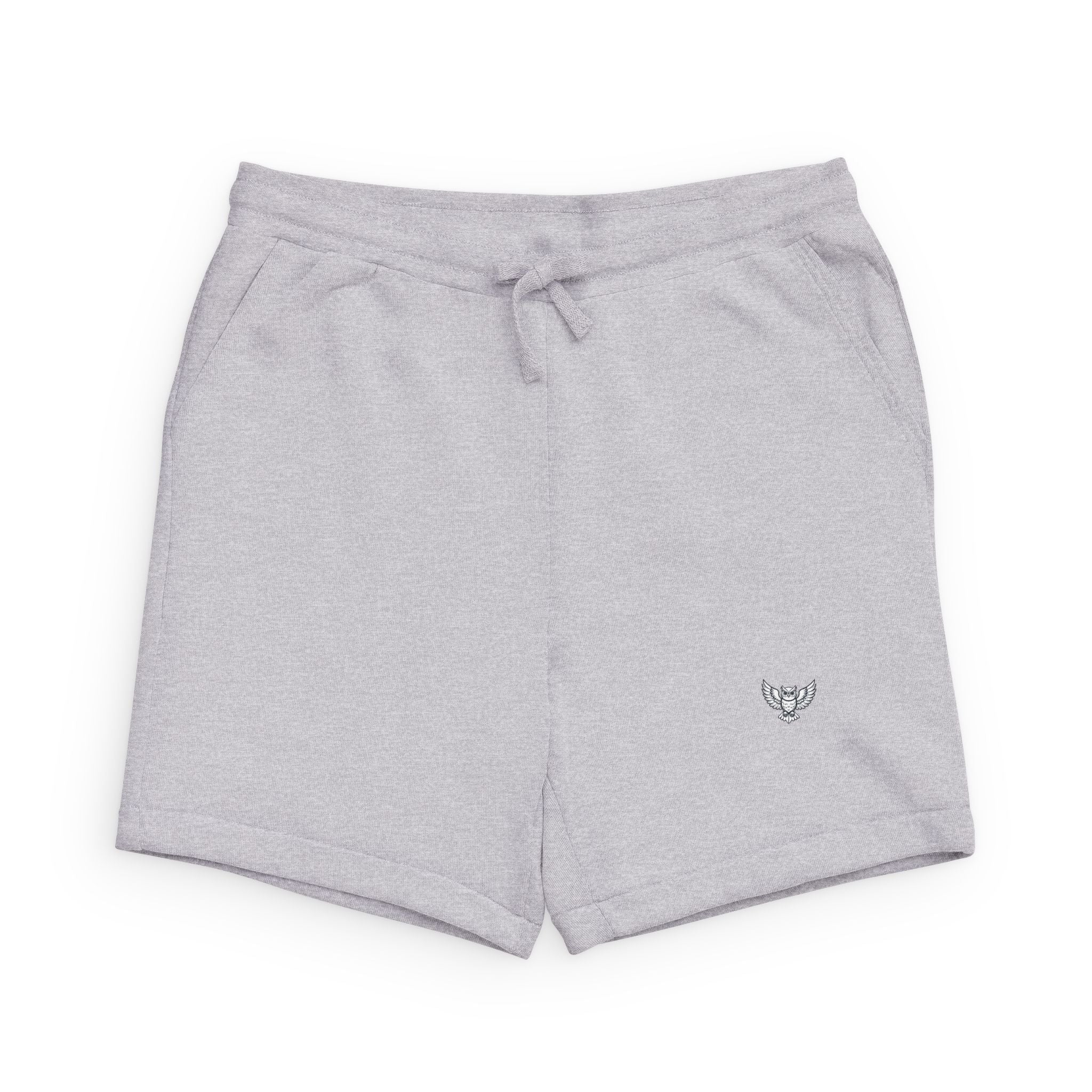Black Sponge Fleece Sweatshorts with Minimal Wing Logo