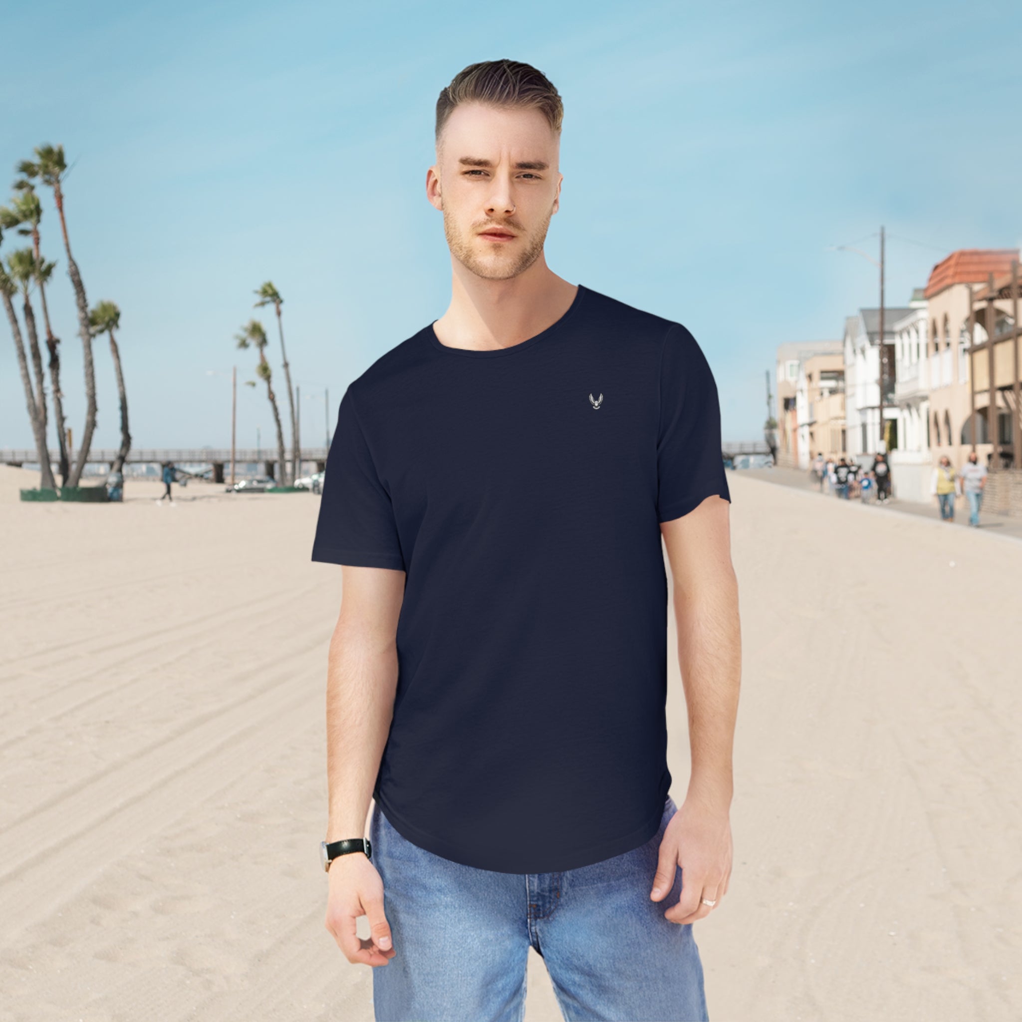 Minimal OWL Chest Jersey— Curved Hem Tee