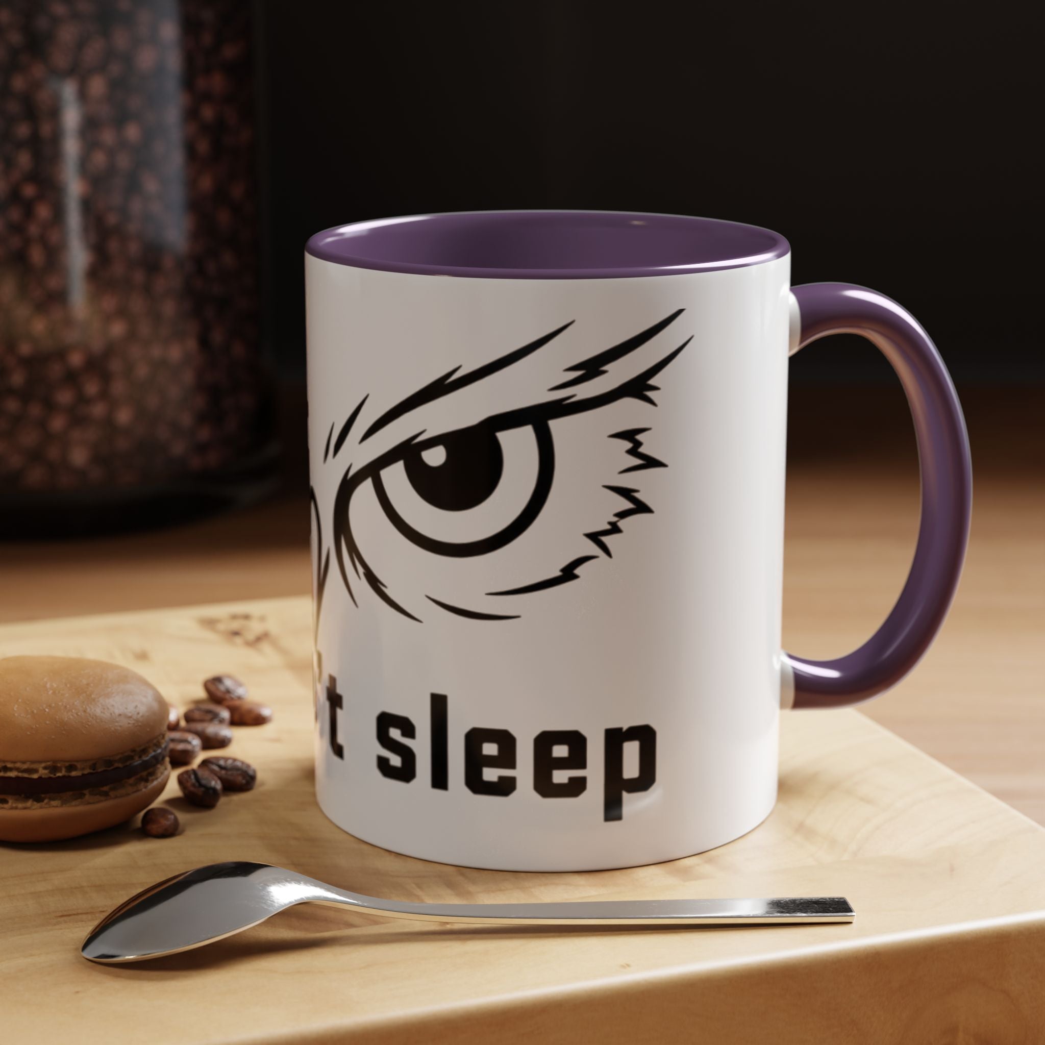 Owl Eyes Coffee Mug – 'We Don't Sleep' Accent Ceramic Mug