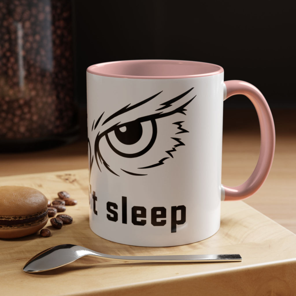 Owl Eyes Coffee Mug – 'We Don't Sleep' Accent Ceramic Mug