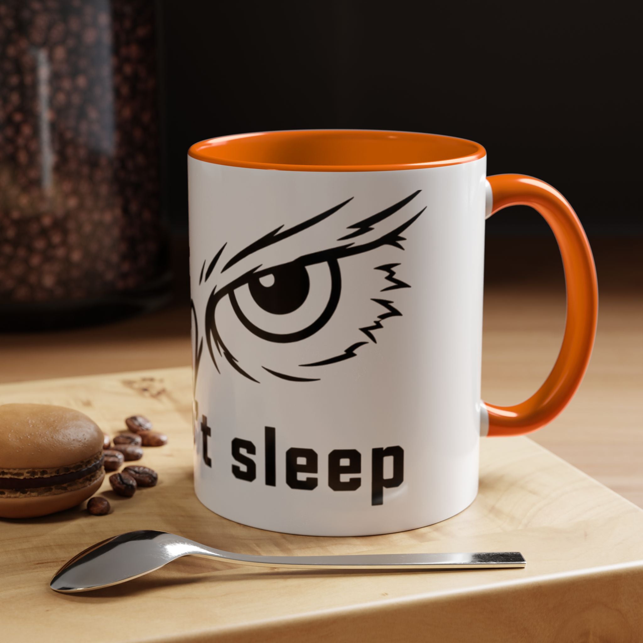 Owl Eyes Coffee Mug – 'We Don't Sleep' Accent Ceramic Mug